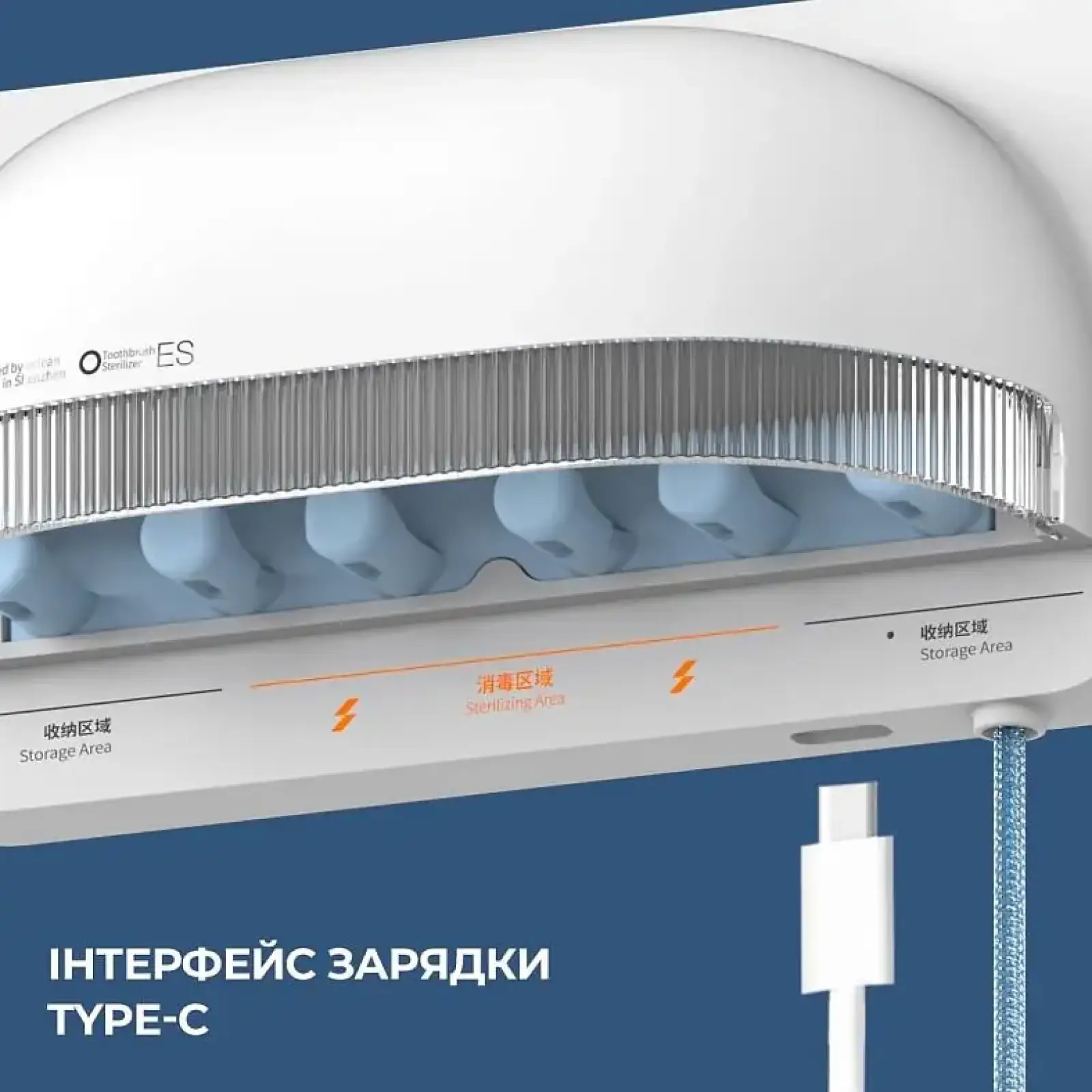 Стерилізатор для зубних щіток Oclean S1 Toothbrush Sanitizer White NEW (6970810552638) UA