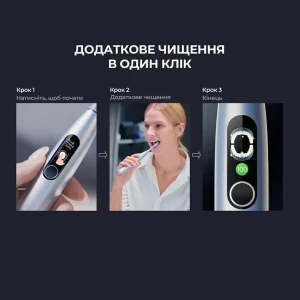 Електрична зубна щітка Oclean X Plus Pro Digital Silver (6970810556179) UA