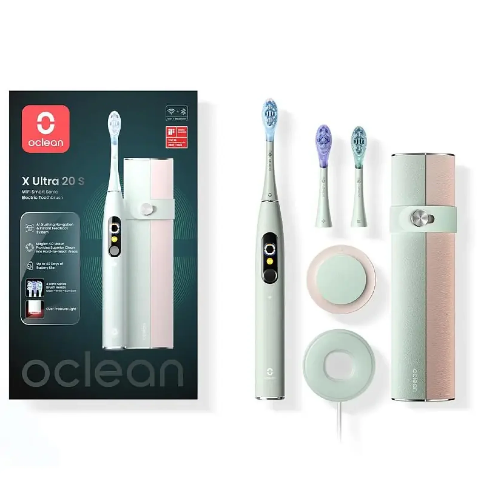 Електрична зубна щітка Oclean X Ultra 20 Set Electric Toothbrush Green (6970810557091) UA