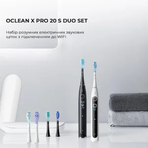 Електрична зубна щітка Oclean X Pro 20 S Duo Set White+Black (6970810556919) UA