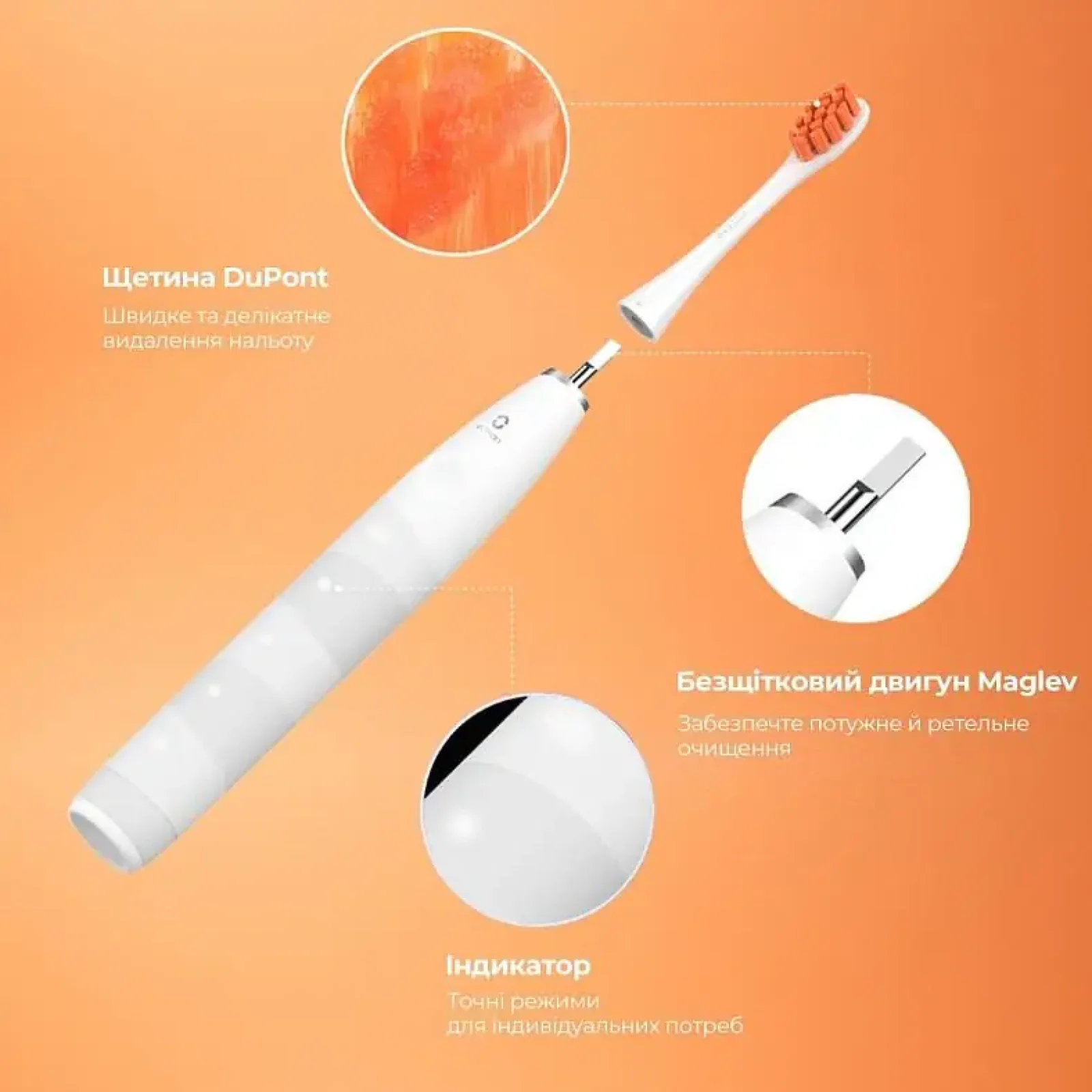 Електрична зубна щітка Oclean Flow S Sonic Electric Toothbrush - White (6970810552959) UA