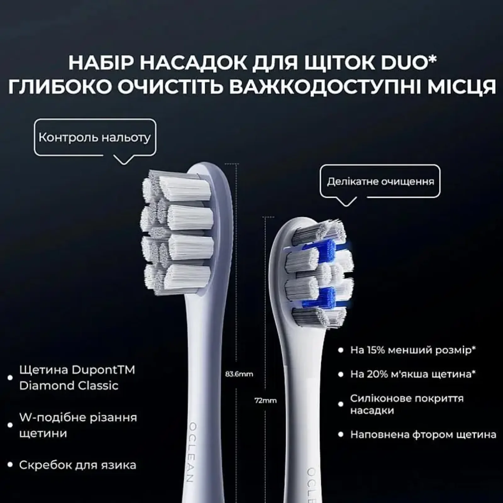 Електрична зубна щітка Oclean X Plus Pro Digital Silver (6970810556179) UA