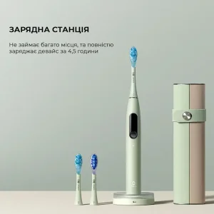 Електрична зубна щітка Oclean X Ultra Set Electric Toothbrush Green (6970810553505) UA