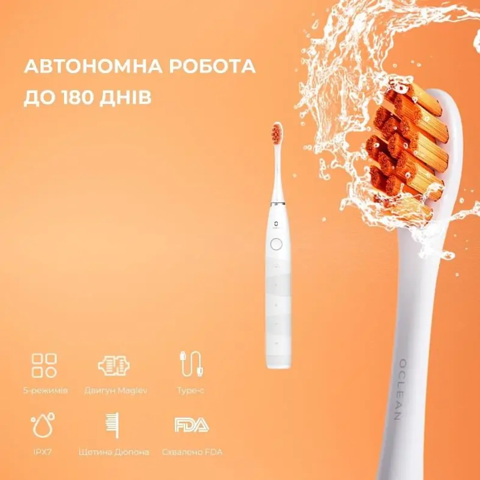 Електрична зубна щітка Oclean Flow S Sonic Electric Toothbrush - White (6970810552959) UA