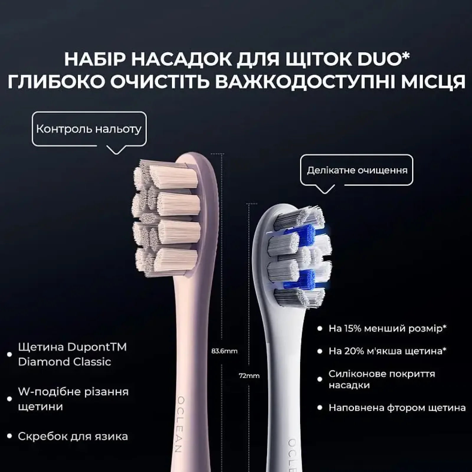 Електрична зубна щітка Oclean X Pro Digital Dark Electric Toothbrush Blue (6970810553482) UA