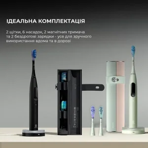 Електрична зубна щітка Oclean X Ultra 20 S Duo Set Green+Black (6970810557152) UA