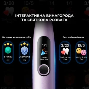 Електрична зубна щітка Oclean X Pro Digital Electric Toothbrush Purple (6970810553475) UA