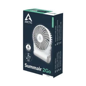 Настільний вентилятор з вбудованим акумулятором USB-C SUMMAIR 2GO WHITE AEBRZ00029A ARCTIC UA