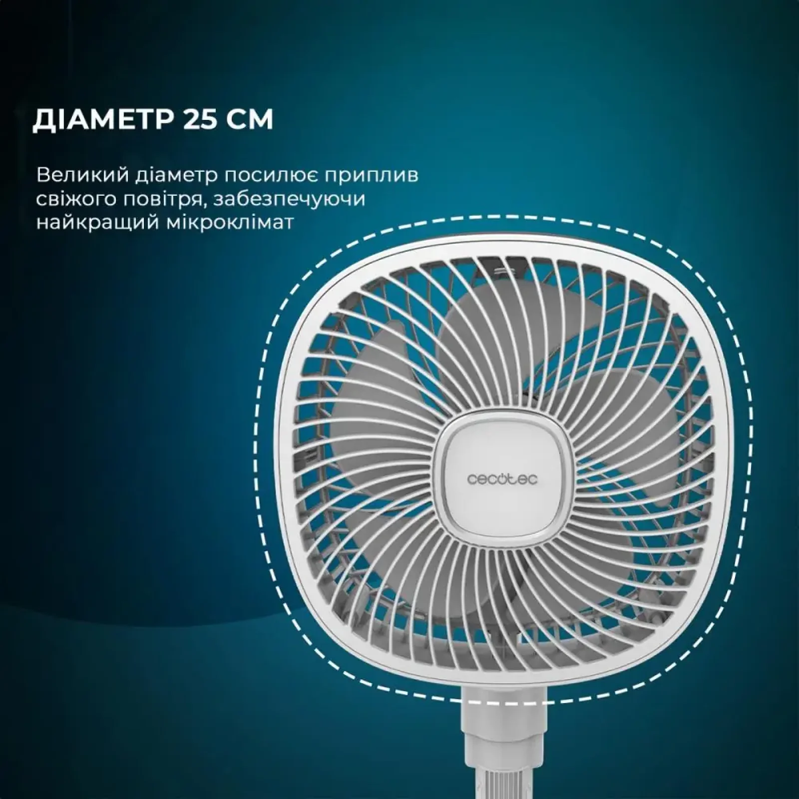 Портативний вентилятор CECOTEC Telescopic fan EnergySilence 1000 FoldAir Portable (CCTC-08361) UA