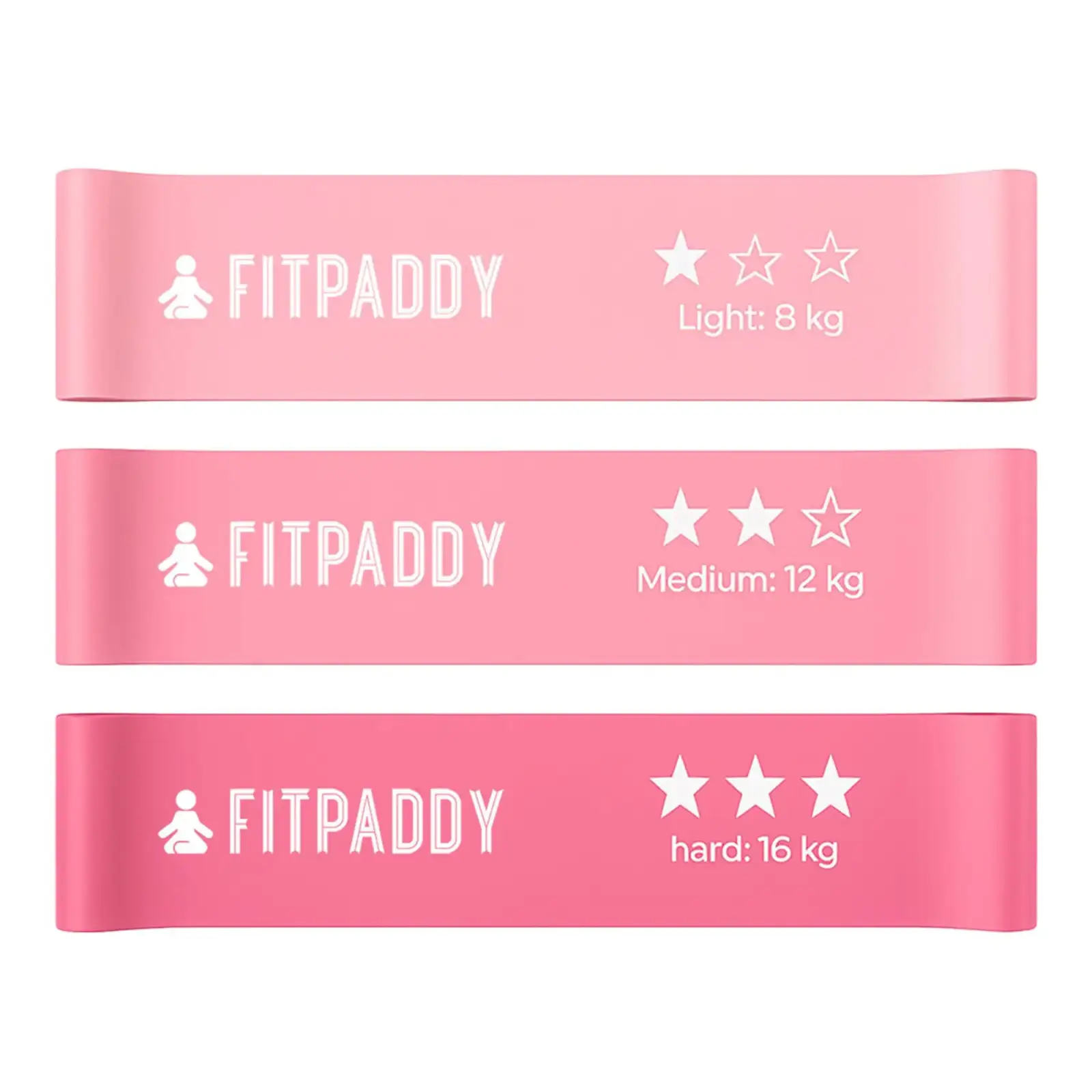 Набір стрічкових еспандерів рожевий 3 шт. EBND02PK FITPADDY UA