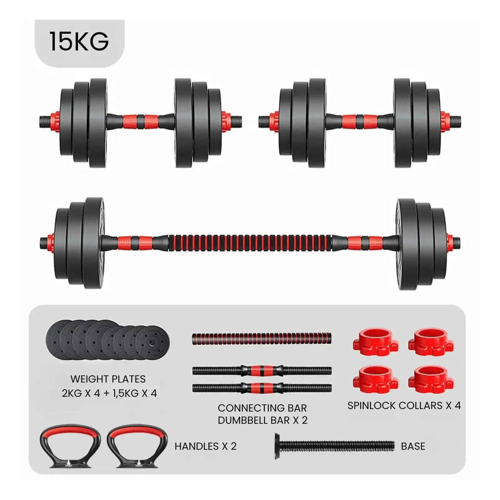 Набір з регульованою вагою 3 в 1 – 25 кг BELLKIT25 FITPADDY UA