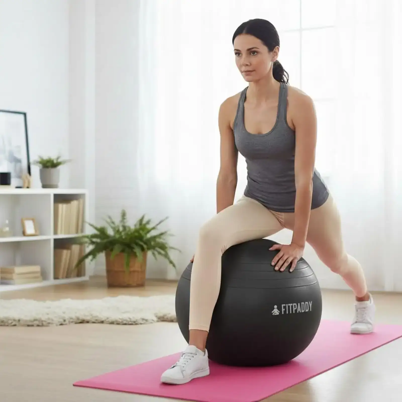 М'яч для фітнесу 65 см чорний GBALL65 FITPADDY UA