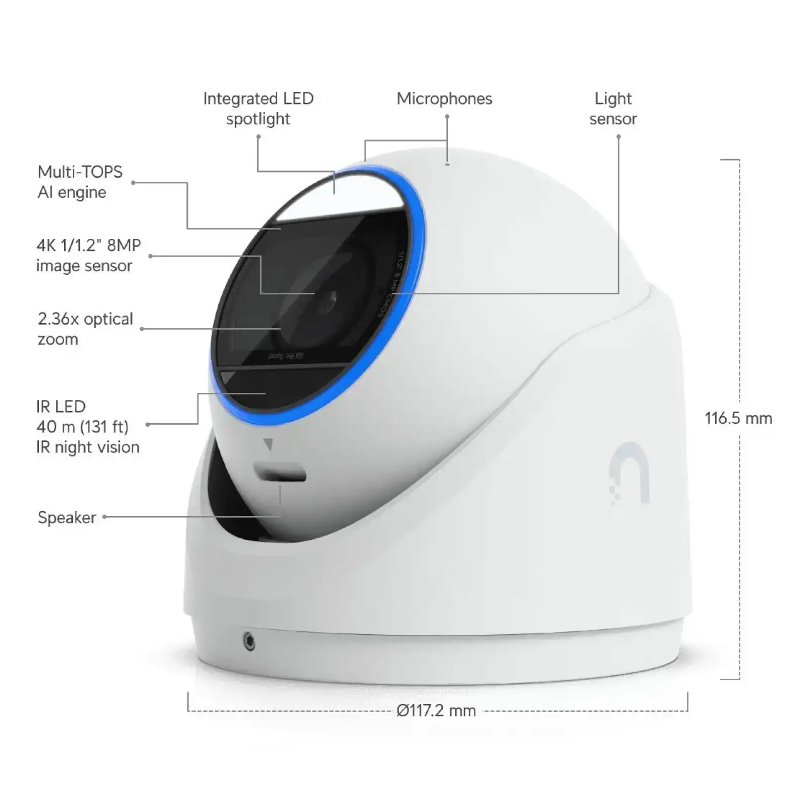 Мережева відеокамера UVC-G6-PRO-TURRET-W UBIQUITI UA