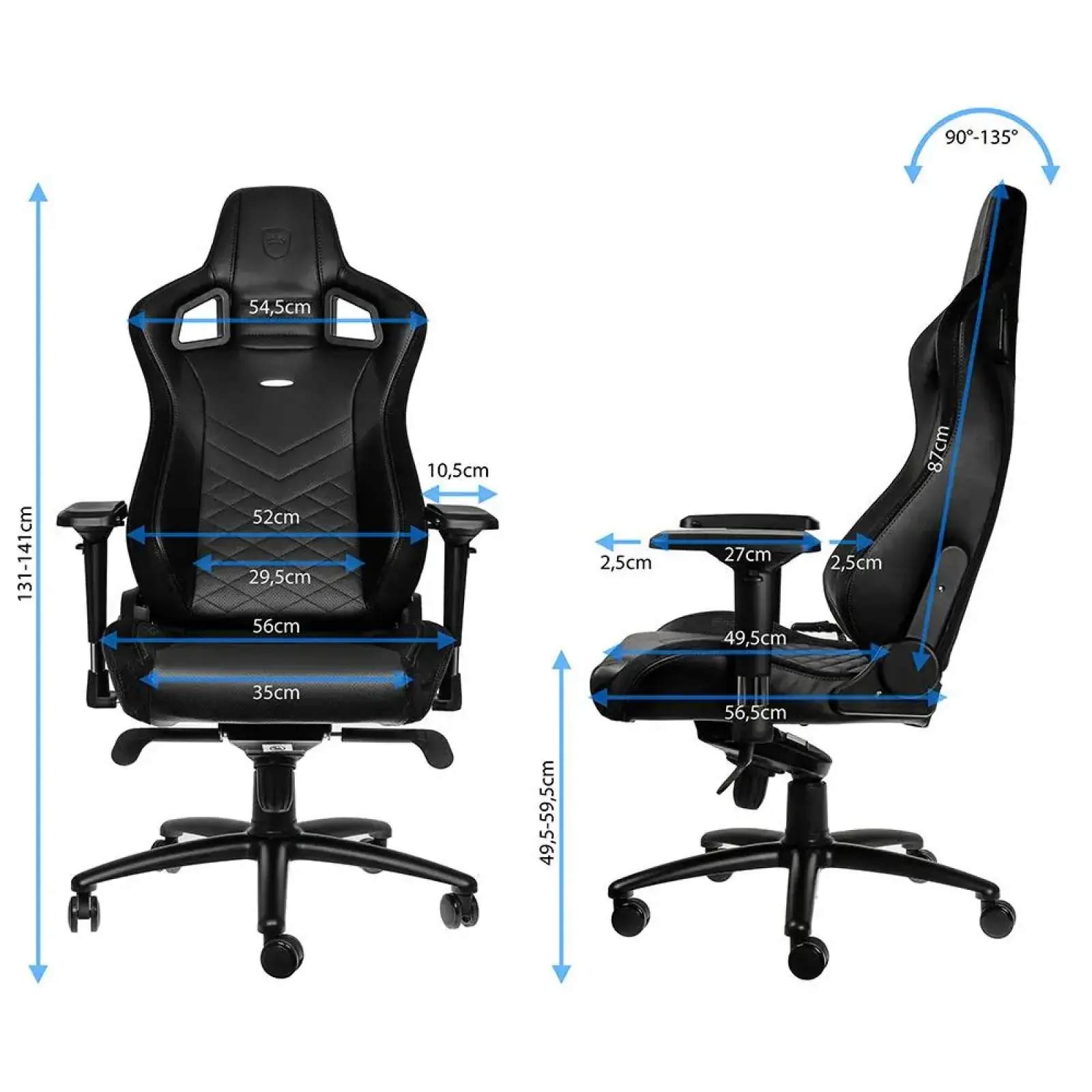 Ігрове крісло Noblechairs EPIC PU Leather Black (NBL-PU-BLA-002) UA