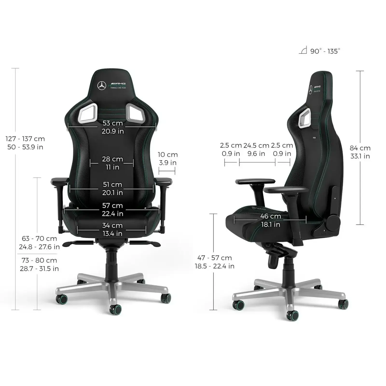 Ігрове крісло Noblechairs EPIC Mercedes-AMG Petronas Motorsport (PGW-NB-EGC-001) UA