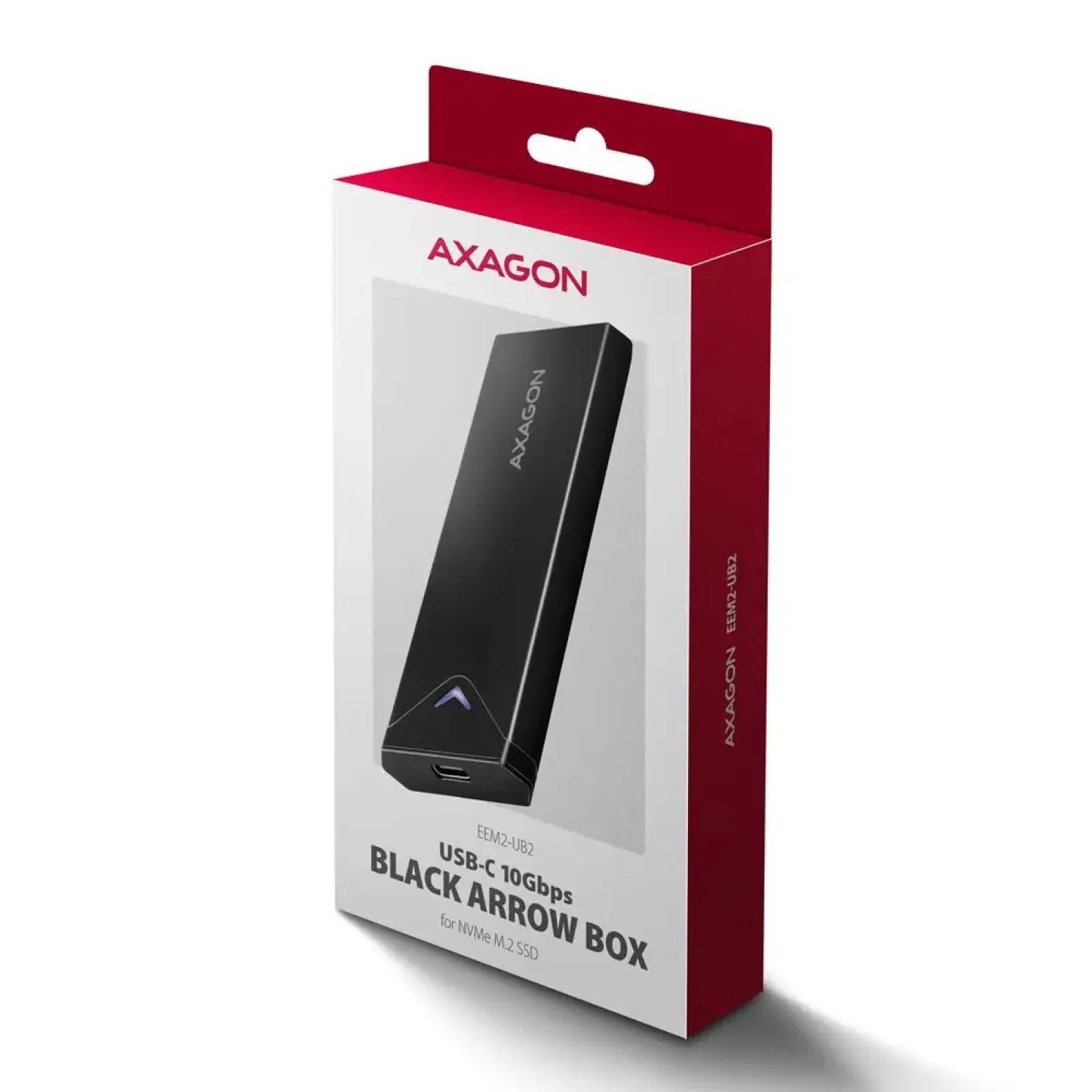 Зовнішній карман для SSD-накопичувачів AXAGON EEM2-UB2 USB-C 10Gbps - M.2 NVMe SSD BLACK ARROW box UA