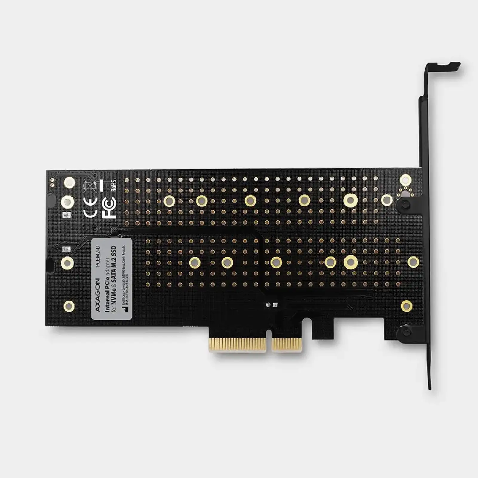 Aдаптер AXAGON PCEM2-D PCIe NVMe+SATA M.2 adapter UA