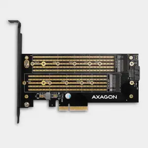Aдаптер AXAGON PCEM2-D PCIe NVMe+SATA M.2 adapter UA
