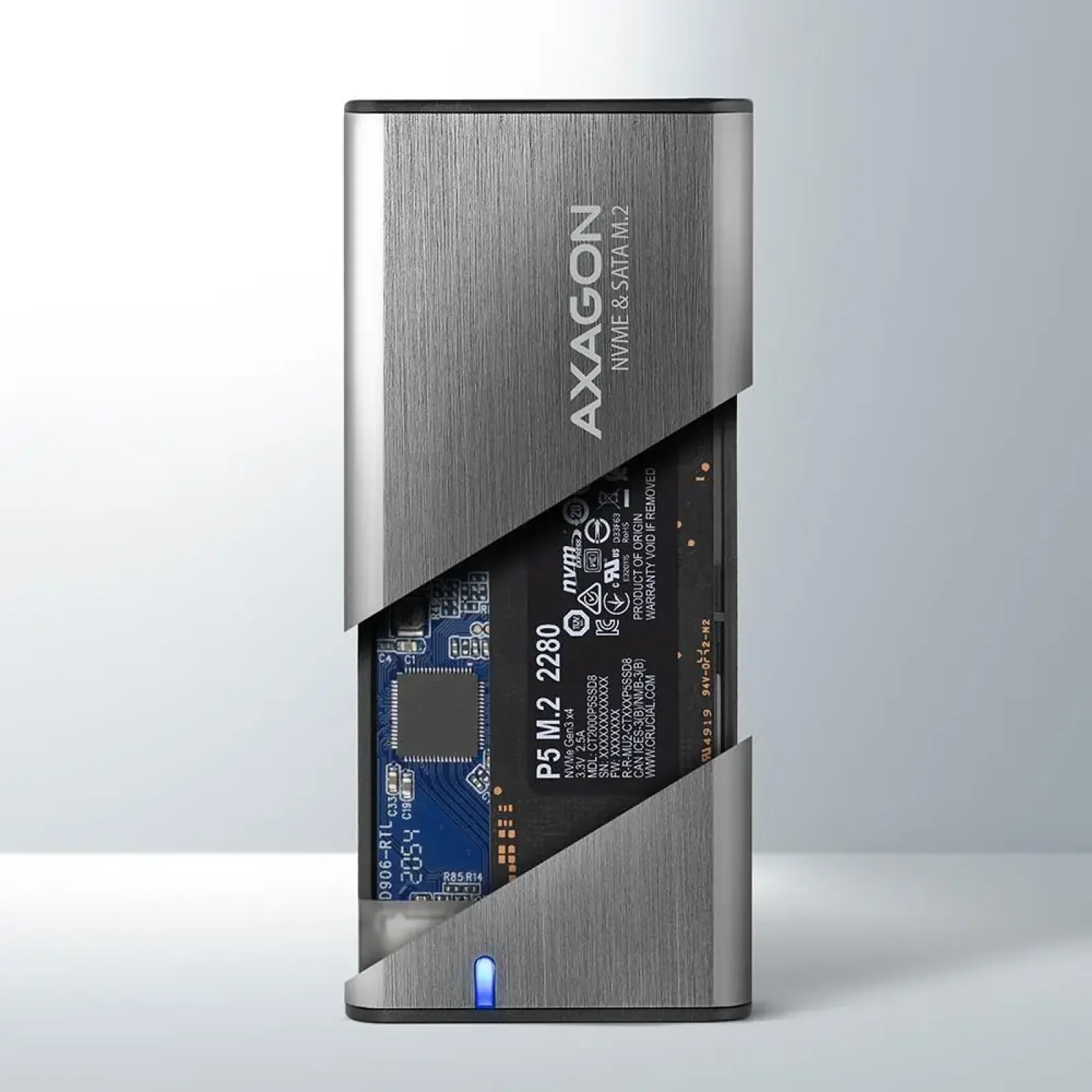 Зовнішній карман для SSD-накопичувачів AXAGON EEM2-SG2 SuperSpeed+ USB-C - M.2 NVMe & SATA SSD RAW box UA