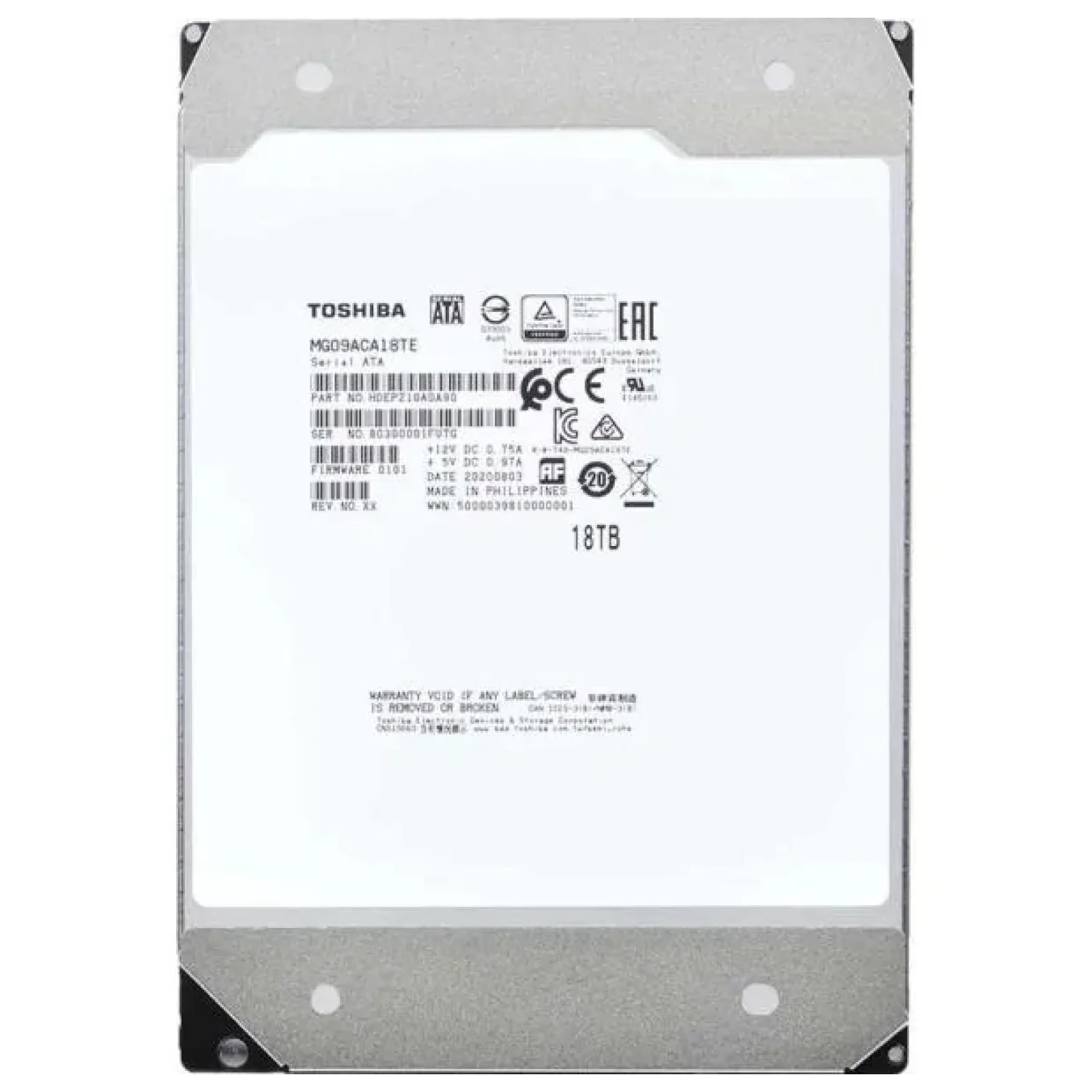 Жорсткий диск HDD SATA 18TB 7200RPM 6GB/S 512MB MG09ACA18TE TOSHIBA UA