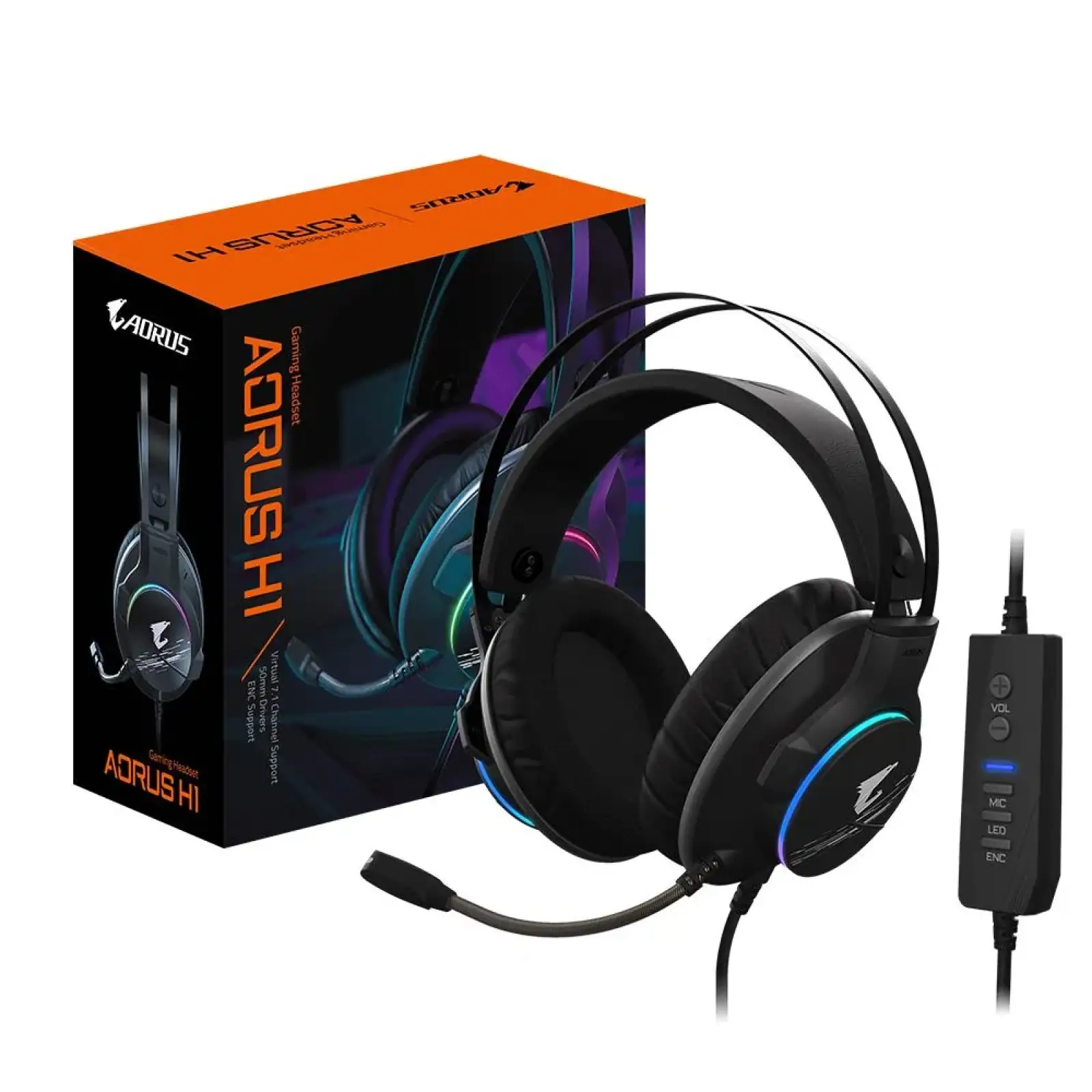Гарнітура GAMING AORUS H1 GIGABYTE UA