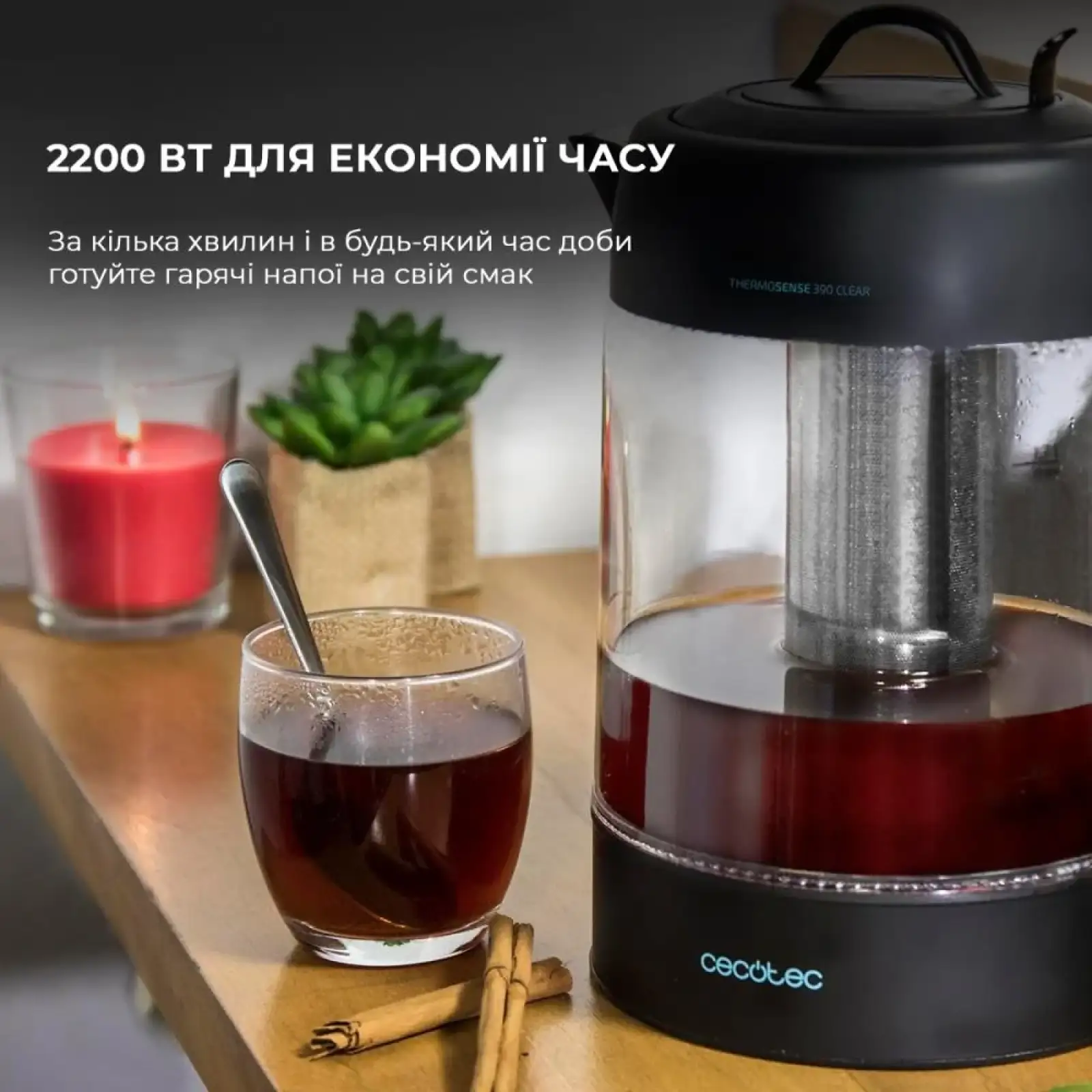 Електрочайник CECOTEC ThermoSense 390 Clear UA