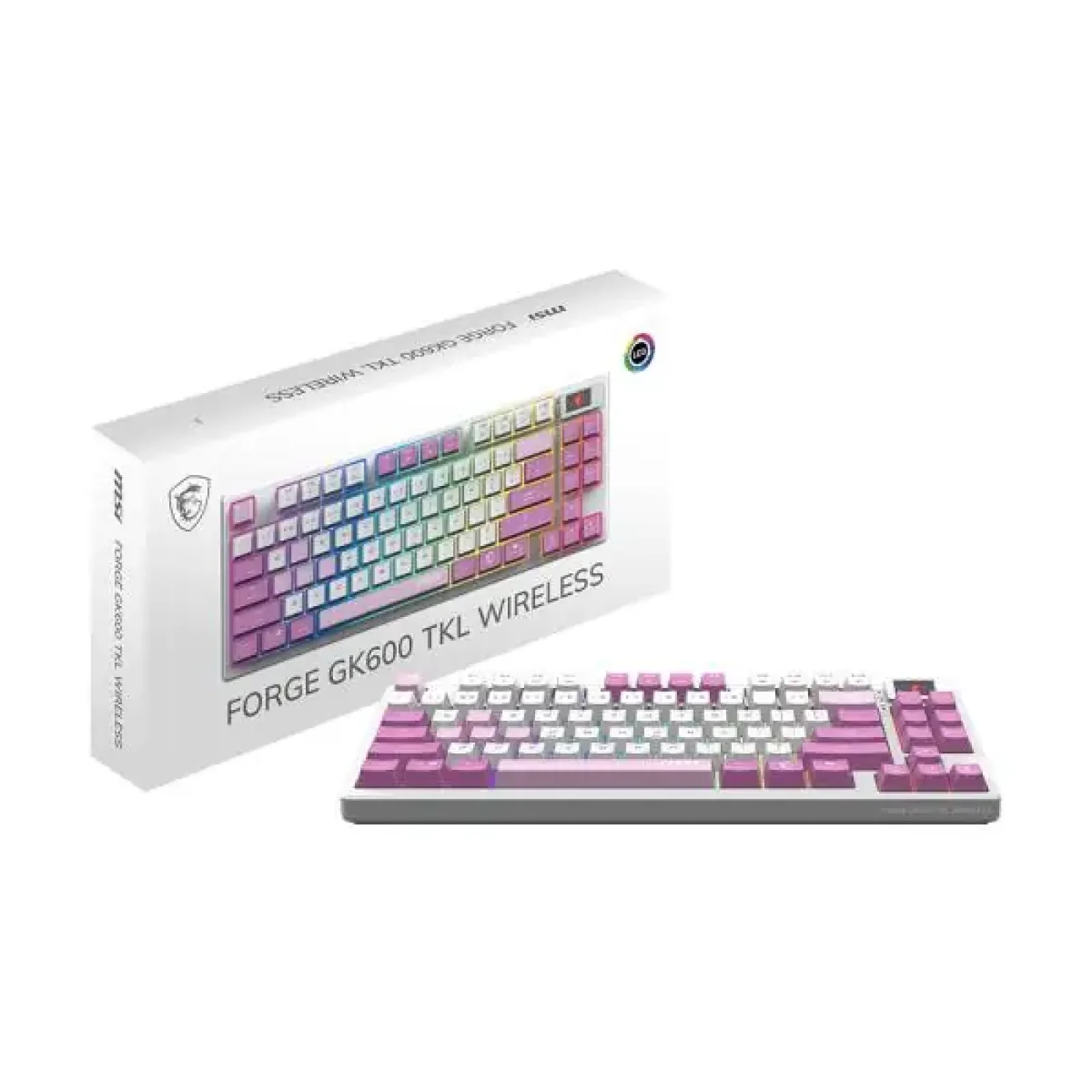 Клавіатура GAMING VIOLET UA FORGE GK600 TKL W VIOLET MSI (FORGEGK600 TKL W VIOLETUA) UA