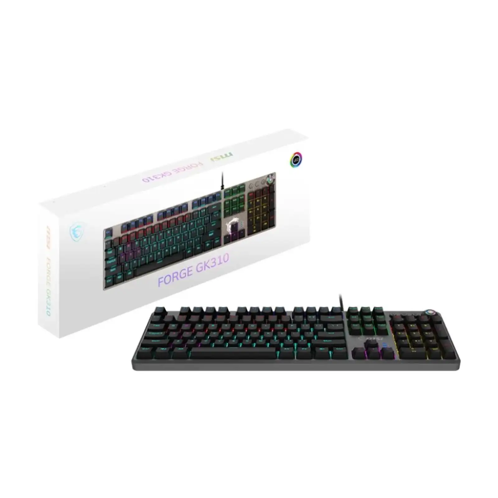 Клавіатура GAMING BLACK UA FORGE GK310 RED MSI UA