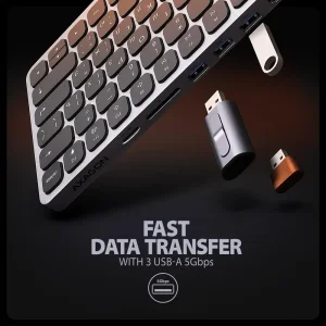 Клавиатура Axagon HMC-KB 9 in 1 Layout USB Silver/Black (HMC-KB-CRL) UA