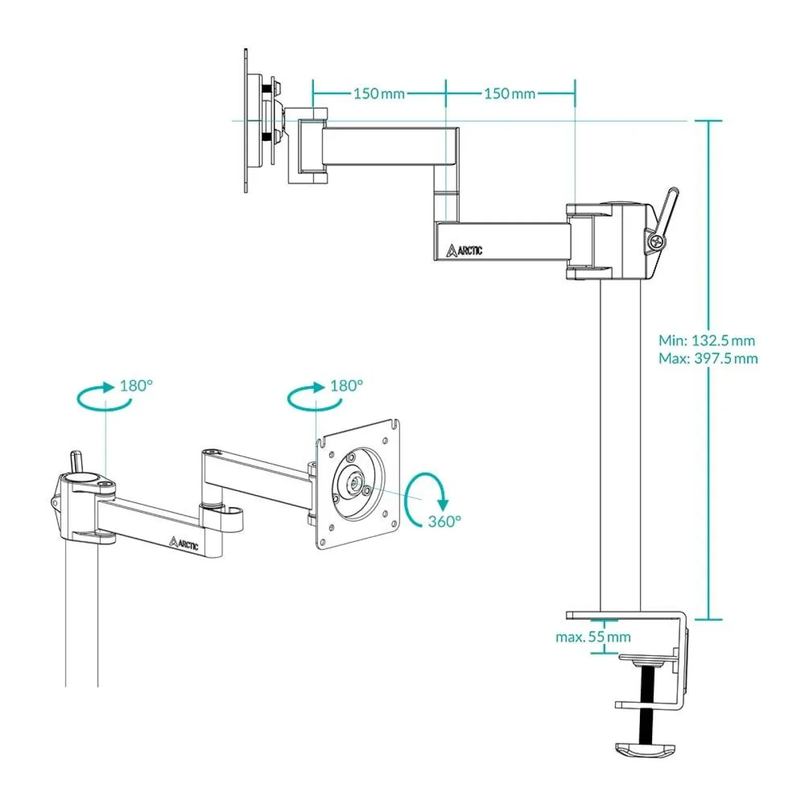 Кріплення для монітора ARM X1 AEMNT00061A ARCTIC UA