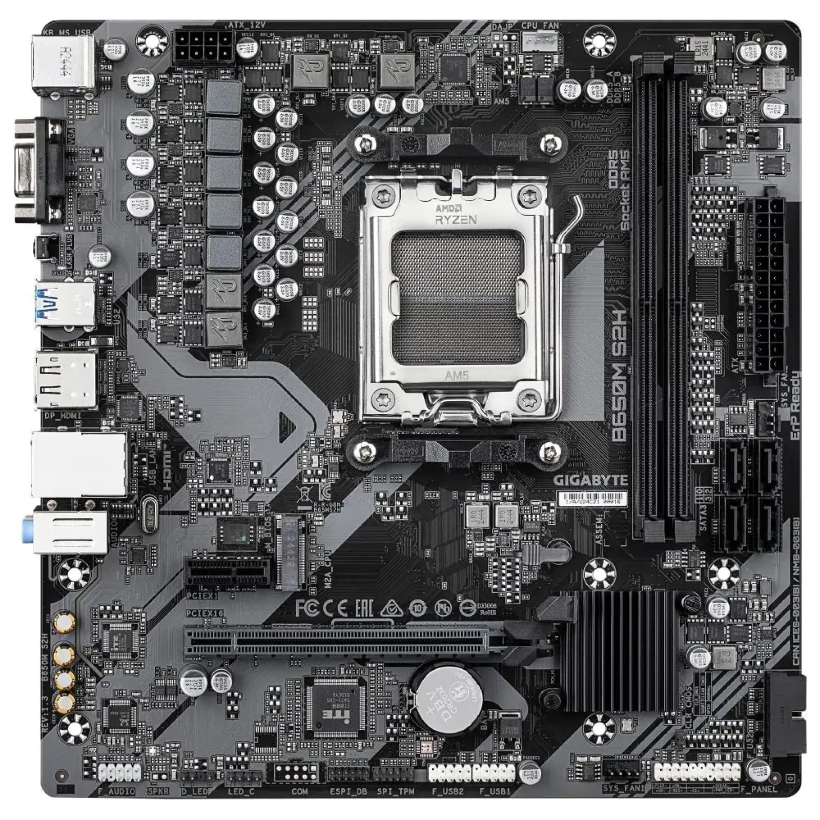 Материнська плата AMD B650 SAM5 MATX B650M S2H 1.3 GIGABYTE UA