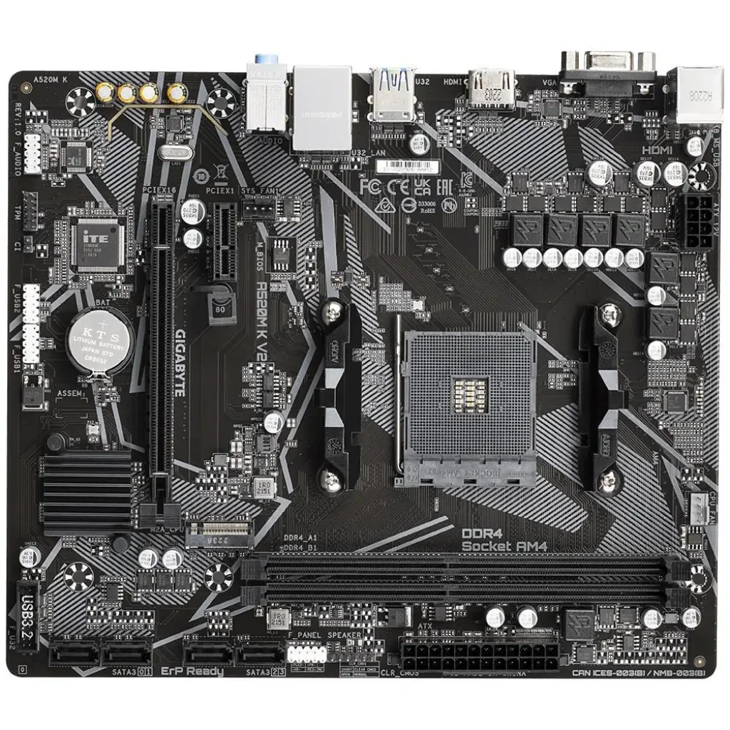 Материнська плата AMD A520 SAM4 MATX A520M K V2 1.1 GIGABYTE UA
