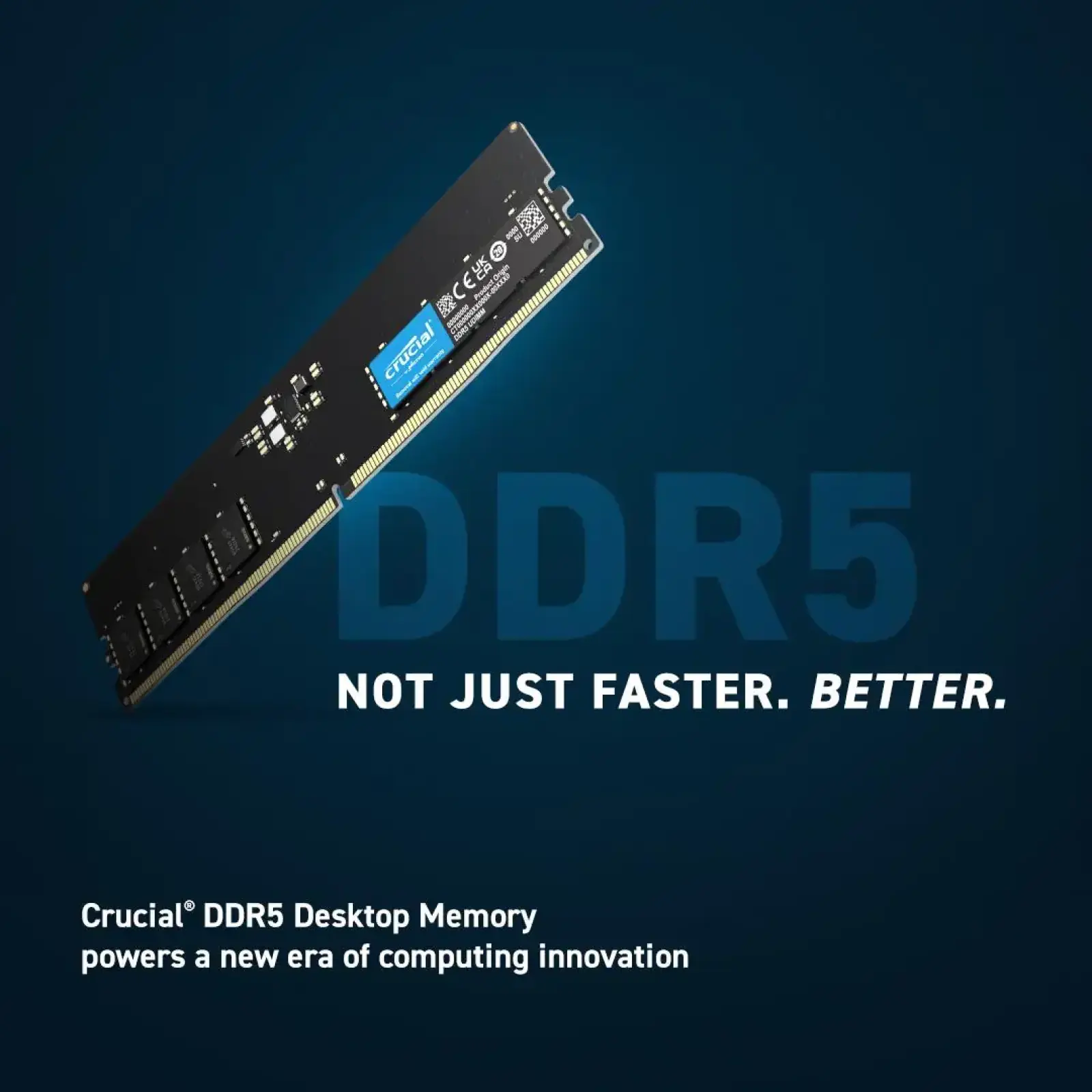 Модуль пам'яті Crucial DDR5 32GB 5600MHz UDIMM (CT32G56C46U5T) UA