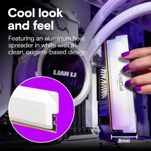 Модуль пам'яті Crucial 16 GB DDR5 6400 MHz White Pro Overclocking White (CP16G64C38U5W) UA