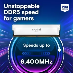 Модуль пам'яті Crucial 16 GB DDR5 6400 MHz White Pro Overclocking White (CP16G64C38U5W) UA