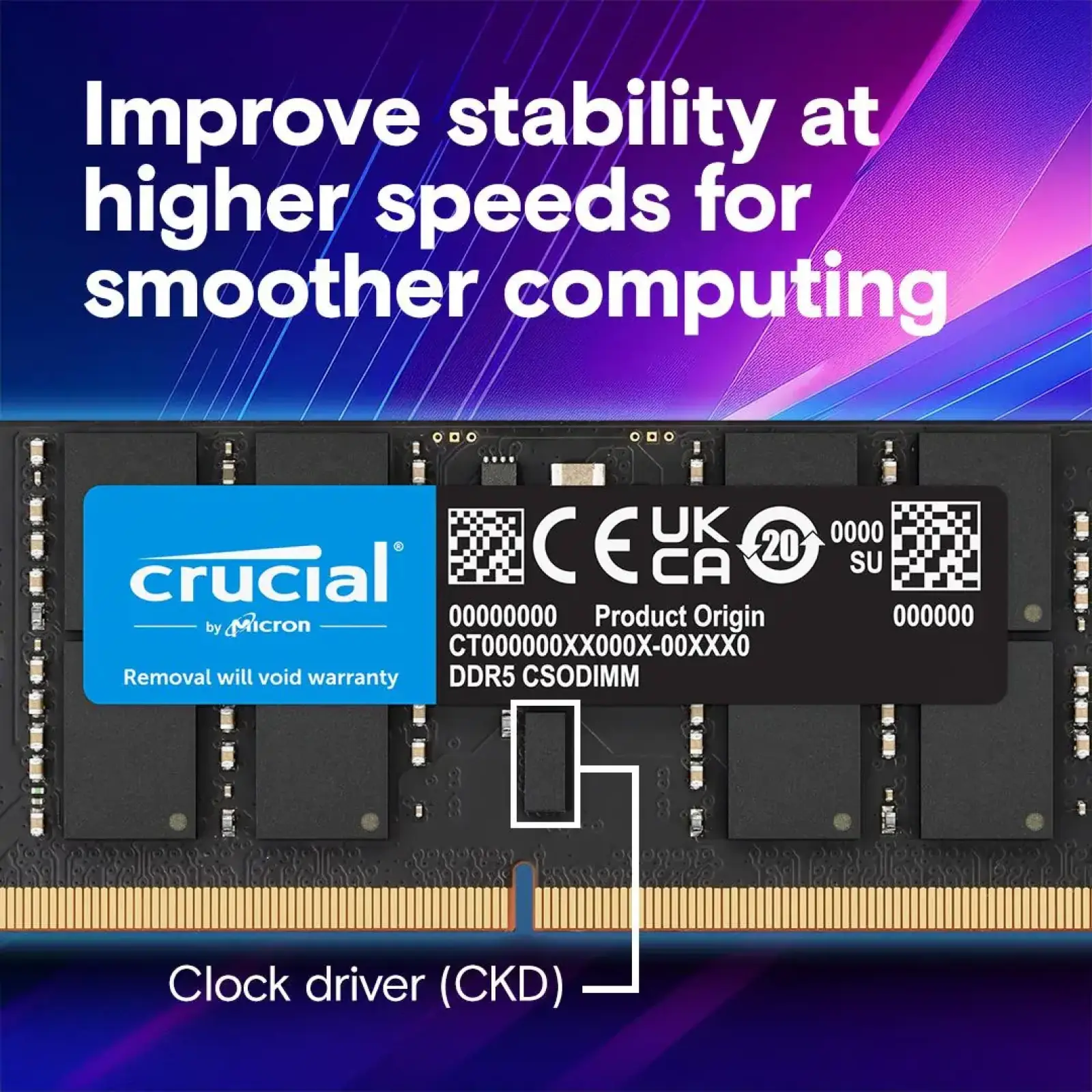 Модуль пам'яті Crucial 32 GB SO-DIMM DDR5 6400 MHz (CT32G64C52CS5) UA