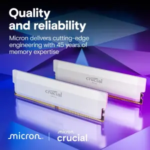 Модуль пам'яті Crucial 16 GB DDR5 6400 MHz White Pro Overclocking White (CP16G64C38U5W) UA