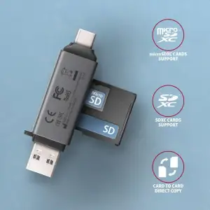 Кардрідер AXAGON CRE-DAC SuperSpeed USB-C + USB-A card reader UA
