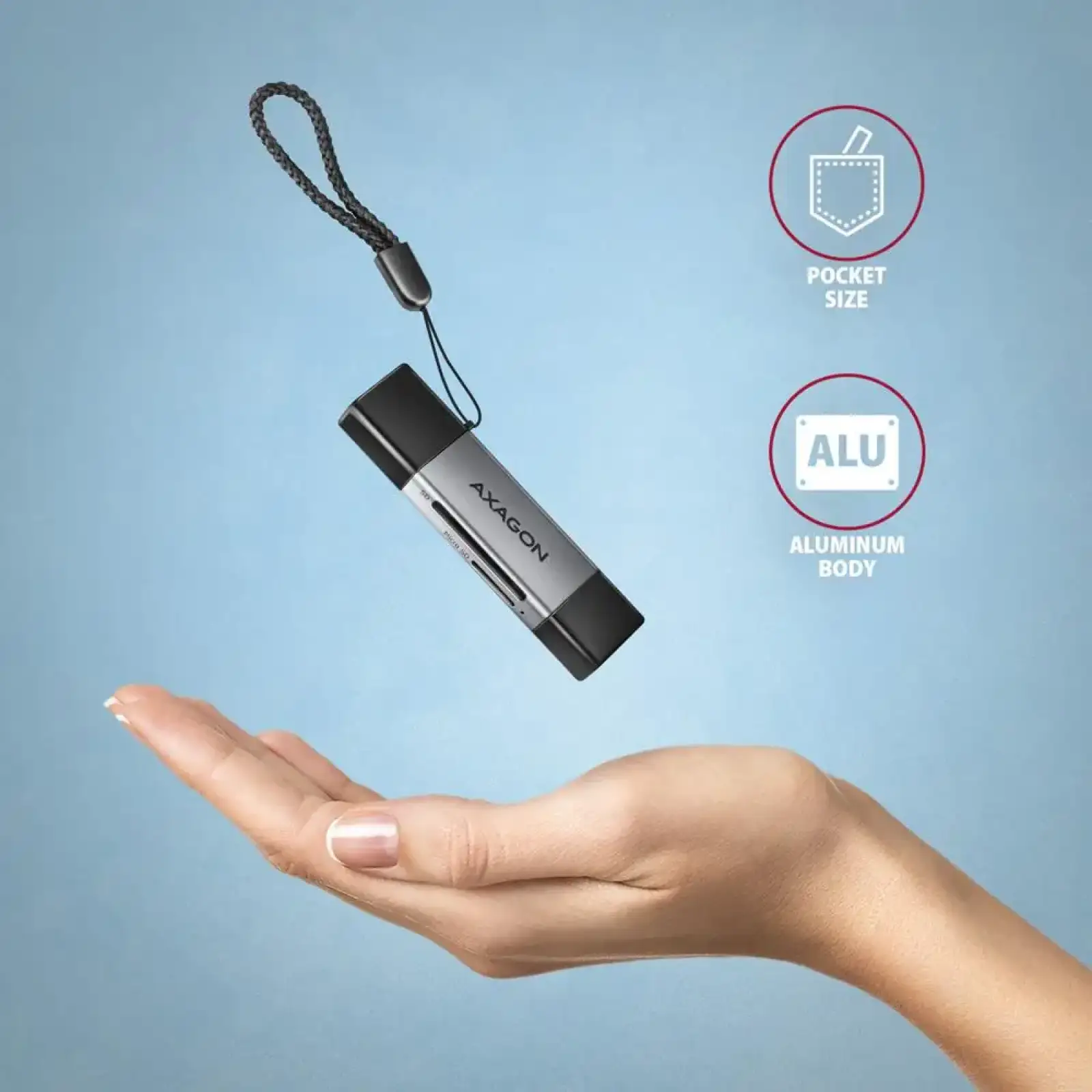 Кардрідер AXAGON CRE-DAC SuperSpeed USB-C + USB-A card reader UA
