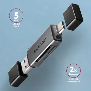 Кардрідер AXAGON CRE-DAC SuperSpeed USB-C + USB-A card reader UA