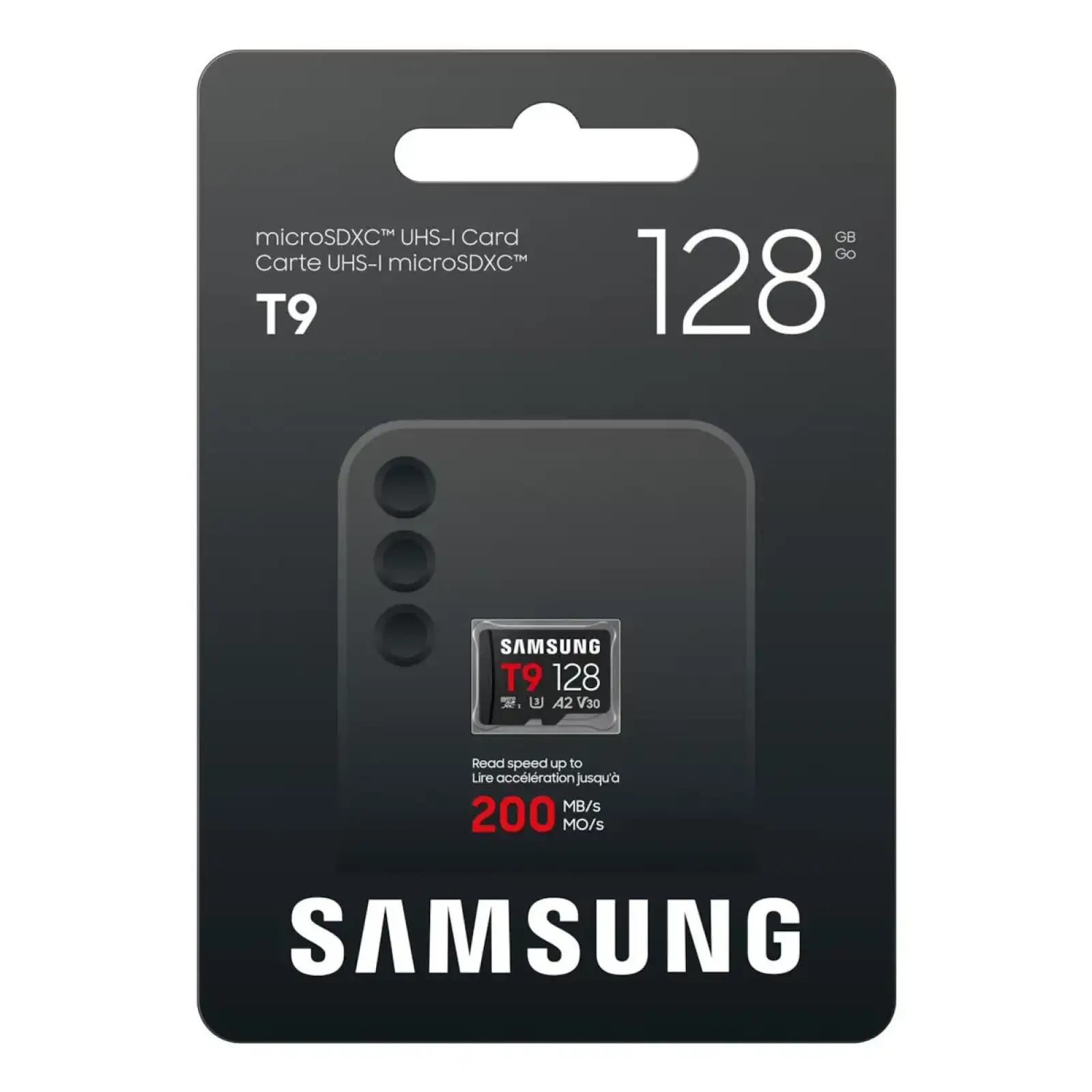 Карта пам'яті SAMSUNG MICRO SDXC T9 128GB, U3, V30, A2 до 200 Мб/с (MB-MH128T/WW) UA
