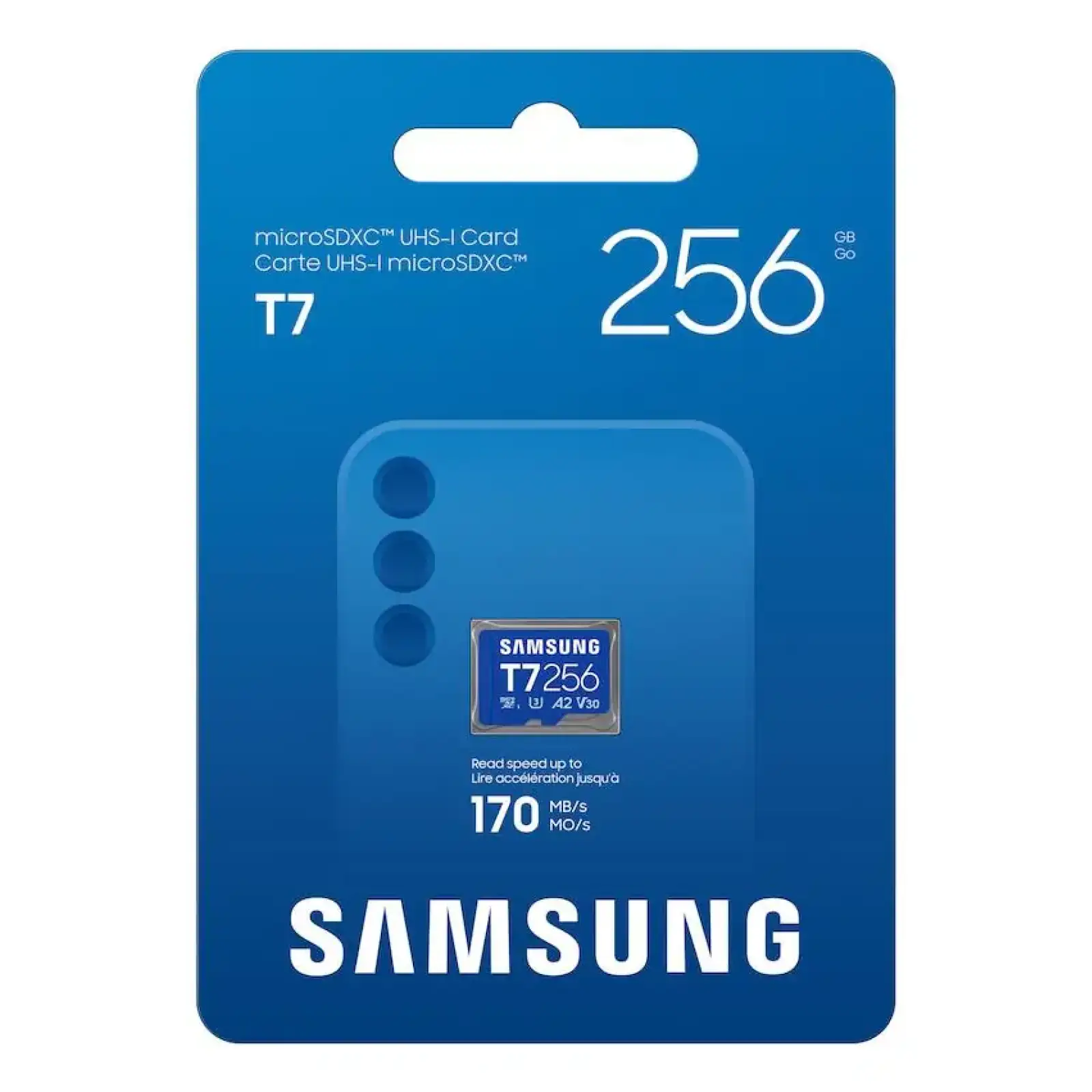 Карта пам’яті SAMSUNG MICRO SDXC T7 256GB, U3, V30, A2 до 170 Мб/с (MB-MB256T/WW) UA