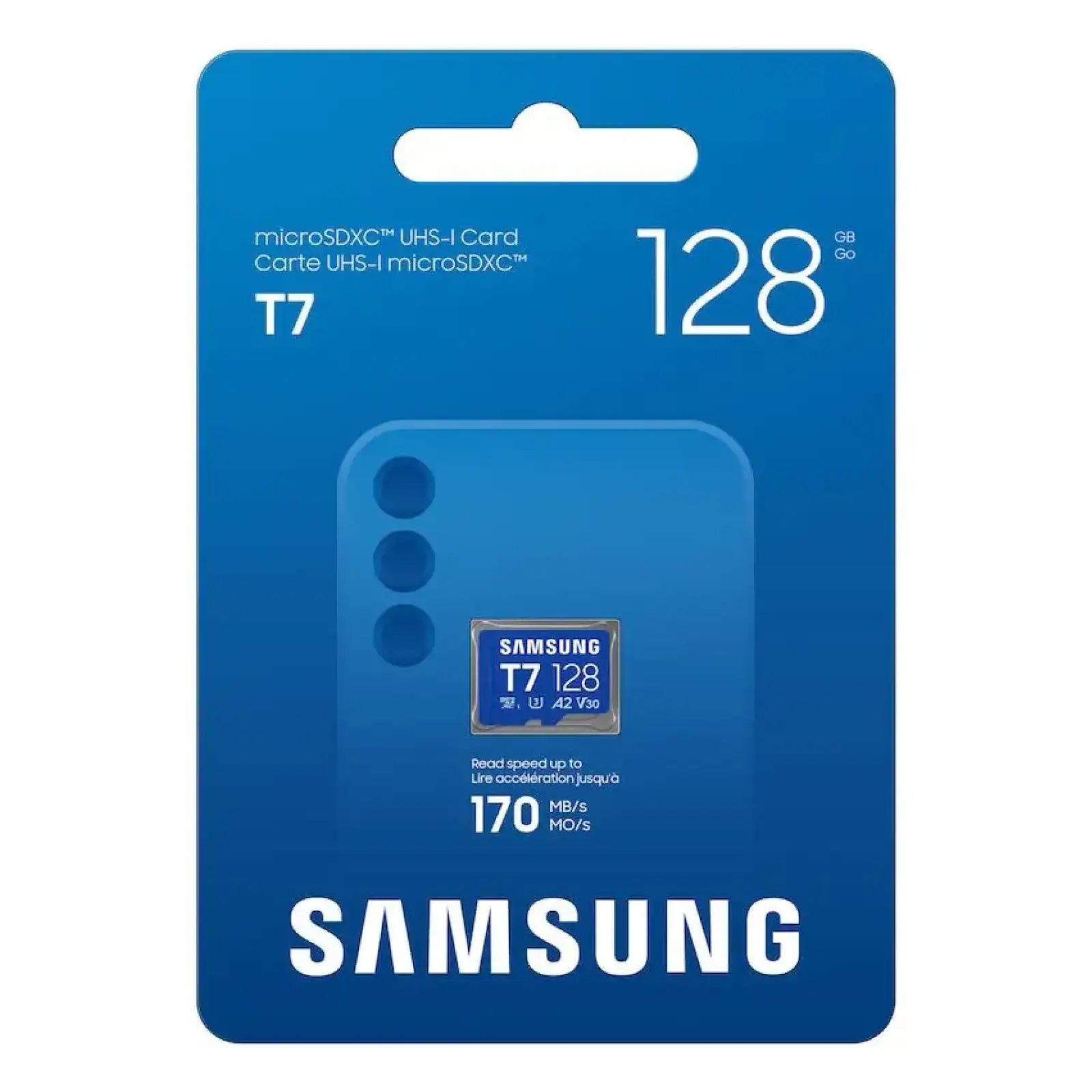 Карта пам’яті SAMSUNG MICRO SDXC T7 128GB, U3, V30, A2 до 170 Мб/с (MB-MB128T/WW) UA