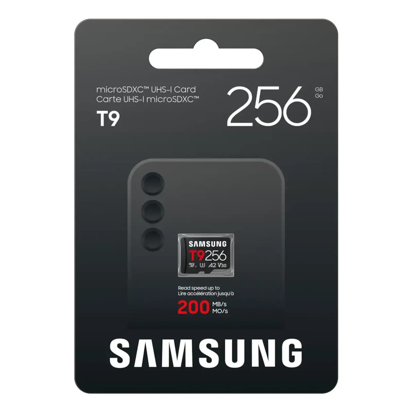 Карта пам'яті SAMSUNG MICRO SDXC T9 256GB, U3, V30, A2 до 200 Мб/с (MB-MH256T/WW) UA