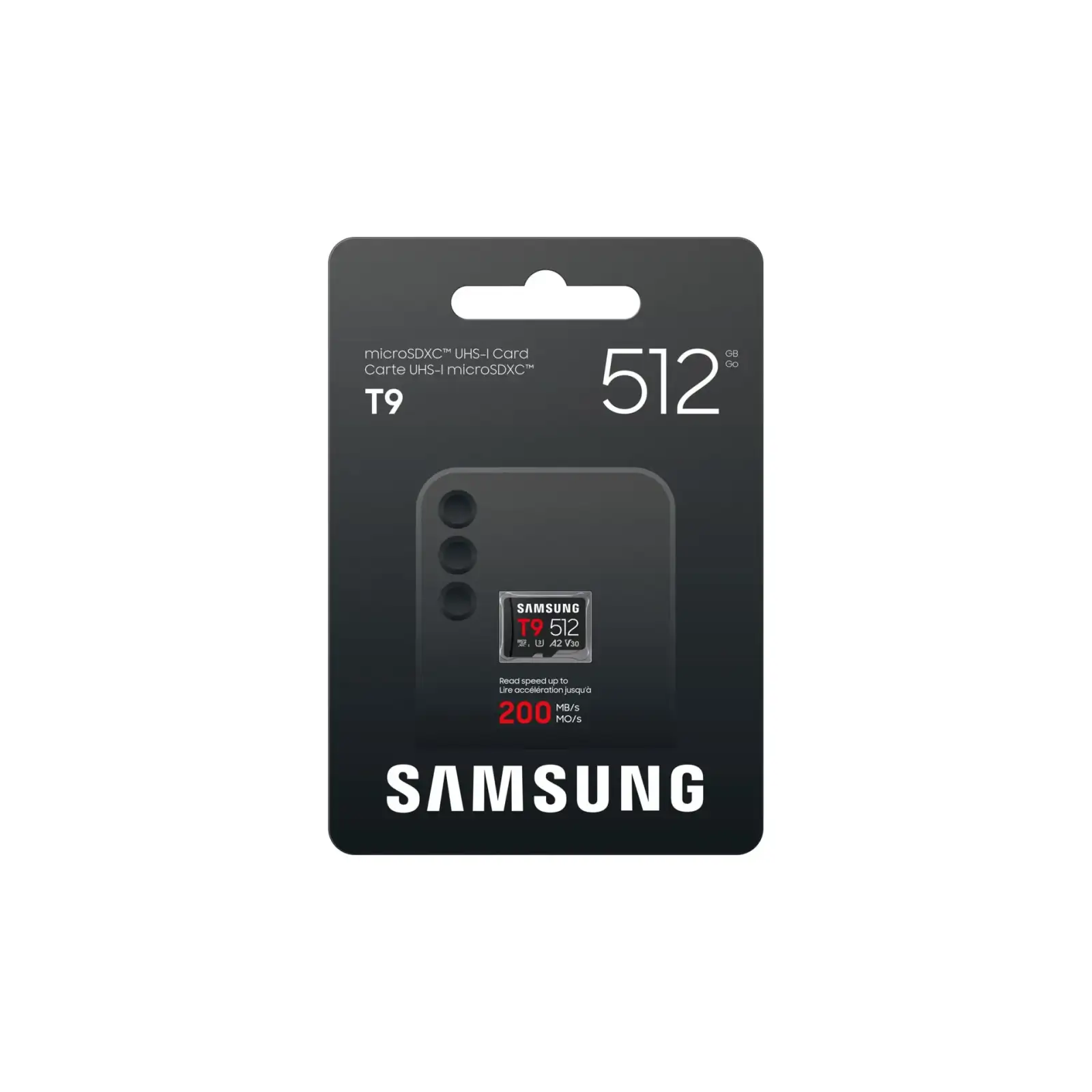 Карта пам'яті SAMSUNG MICRO SDXC T9 512GB, U3, V30, A2 до 200 Мб/с (MB-MH512T/WW) UA