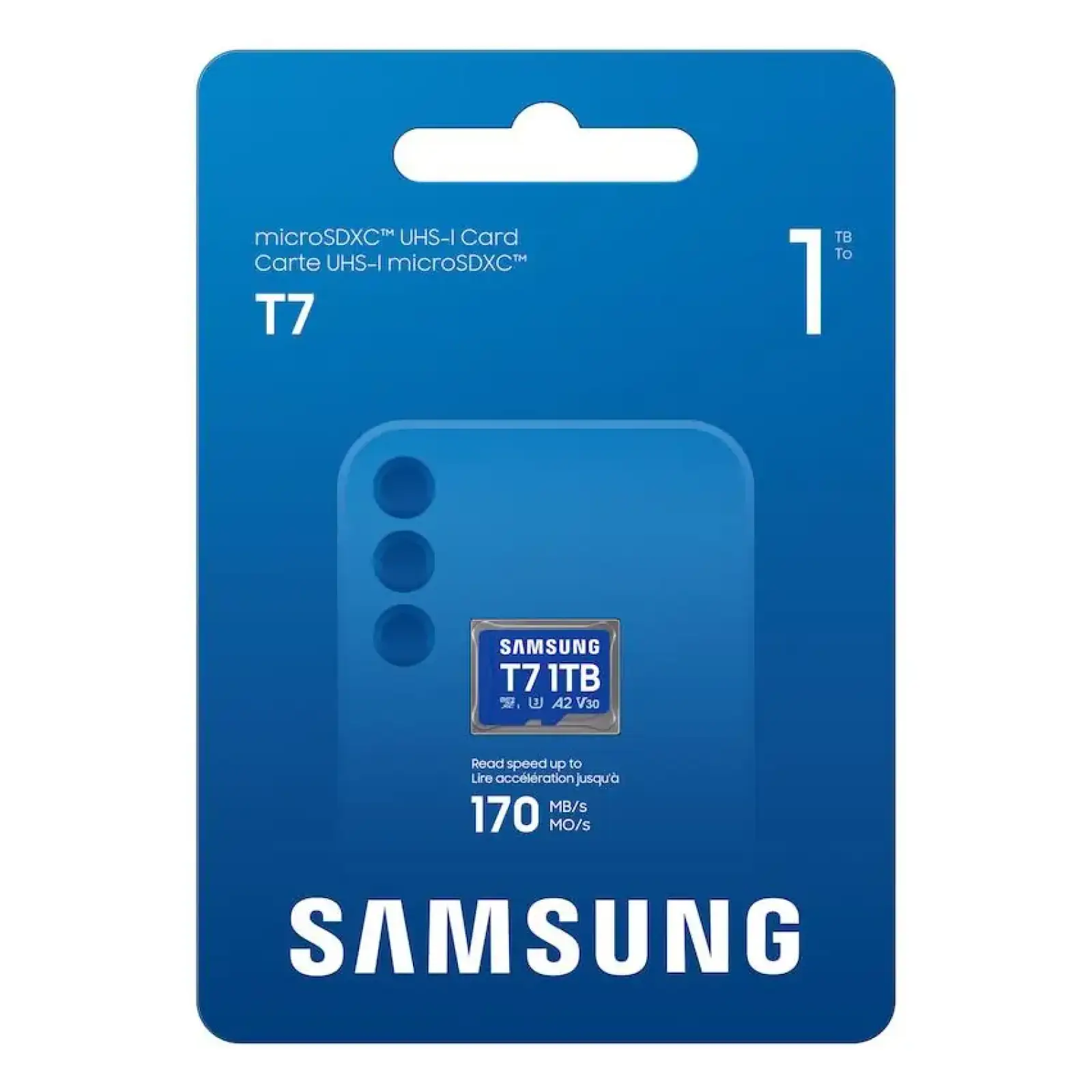Карта пам’яті SAMSUNG MICRO SDXC T7 1TB, U3, V30, A2 до 170 Мб/с (MB-MB1T0T/WW) UA