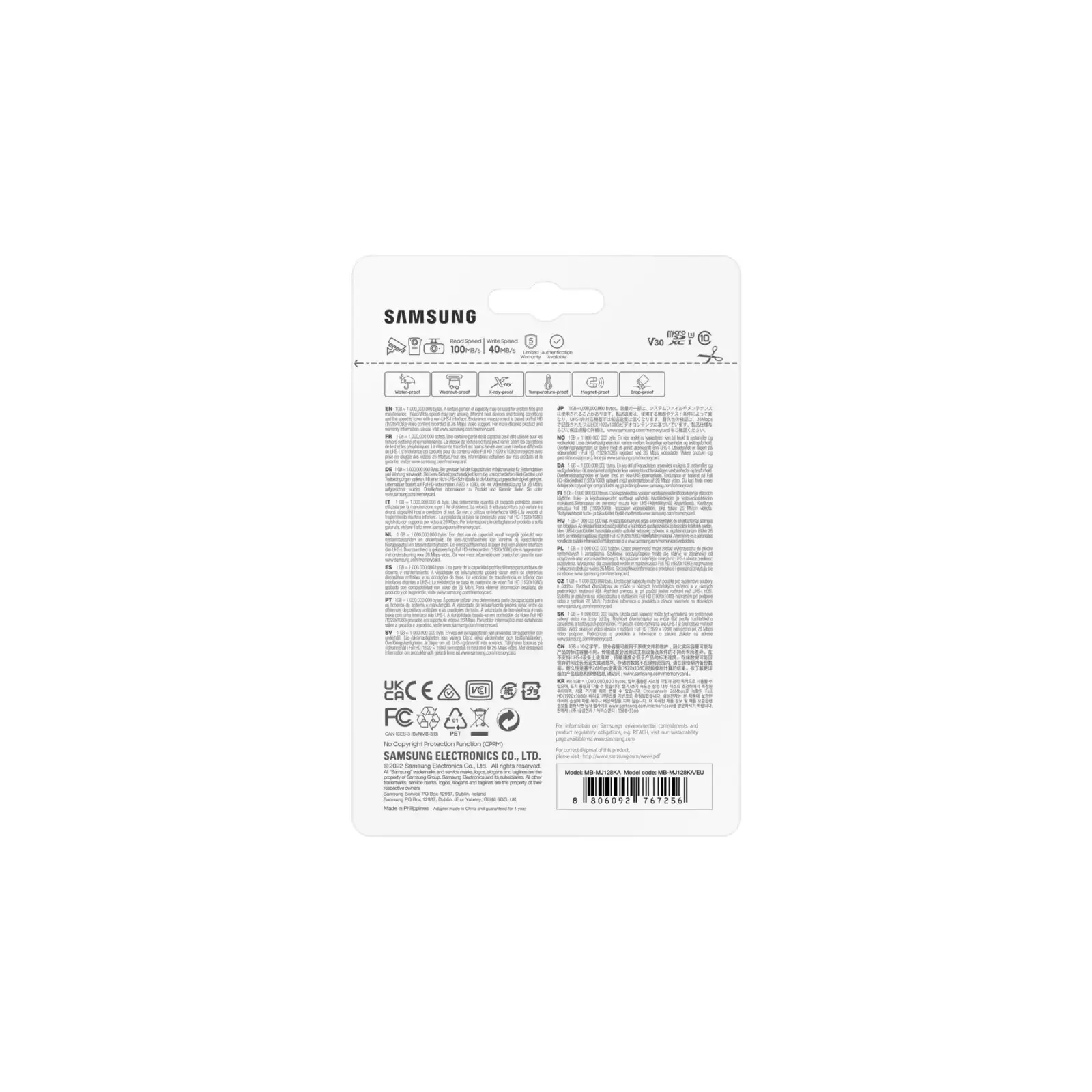Карта пам’яті MICRO SDXC PRO 128GB C10 W/A MB-MJ128KA/EU SAMSUNG UA