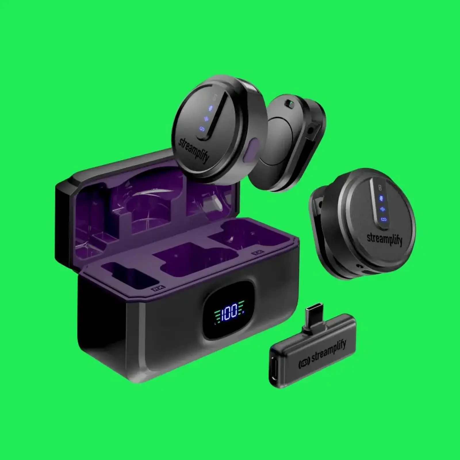 Мікрофон петличний бездротовий Streamplify MIC GO-48-WL, чорний (SPML-MG1C051.11) UA