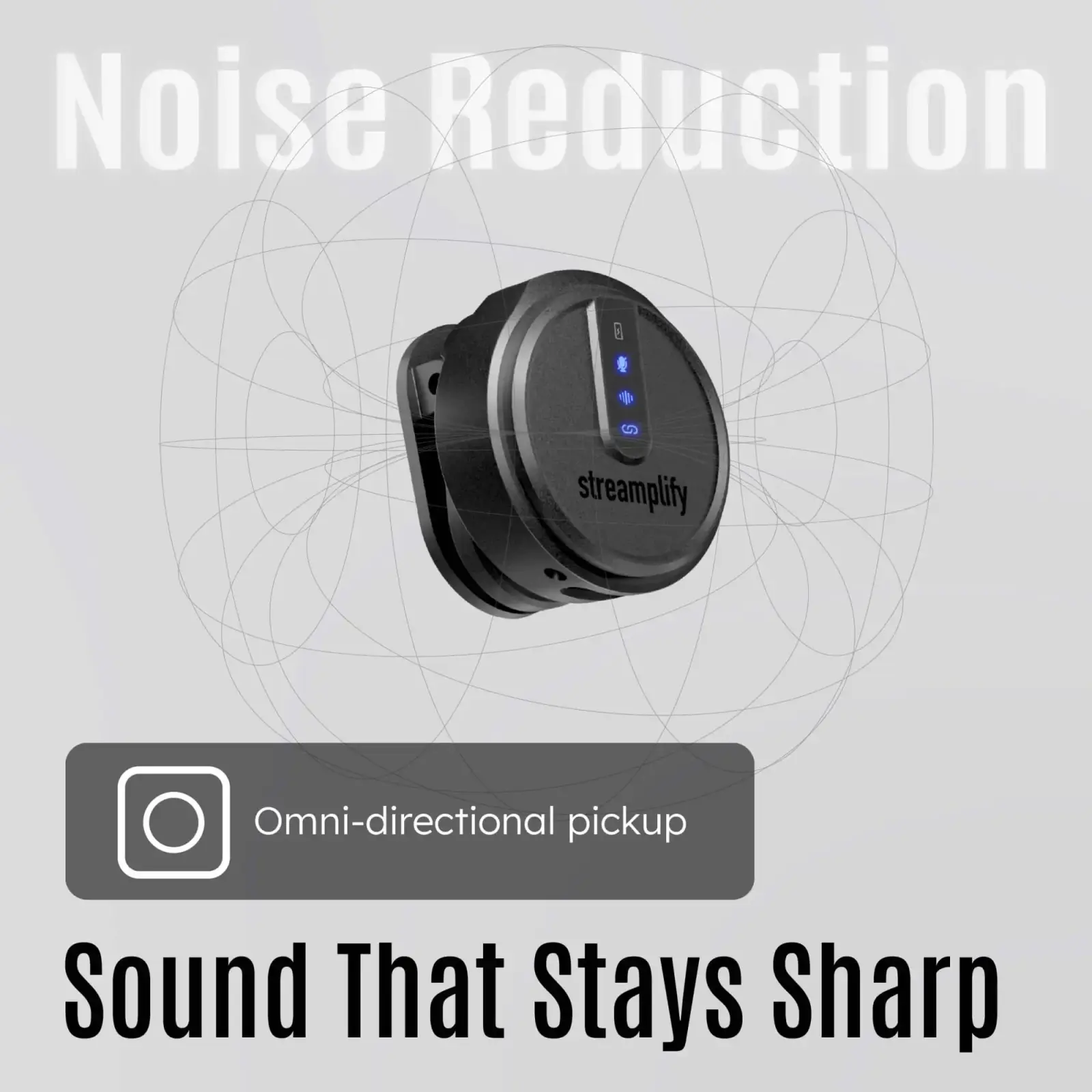 Мікрофон петличний бездротовий Streamplify MIC GO-48-WL, чорний (SPML-MG1C051.11) UA