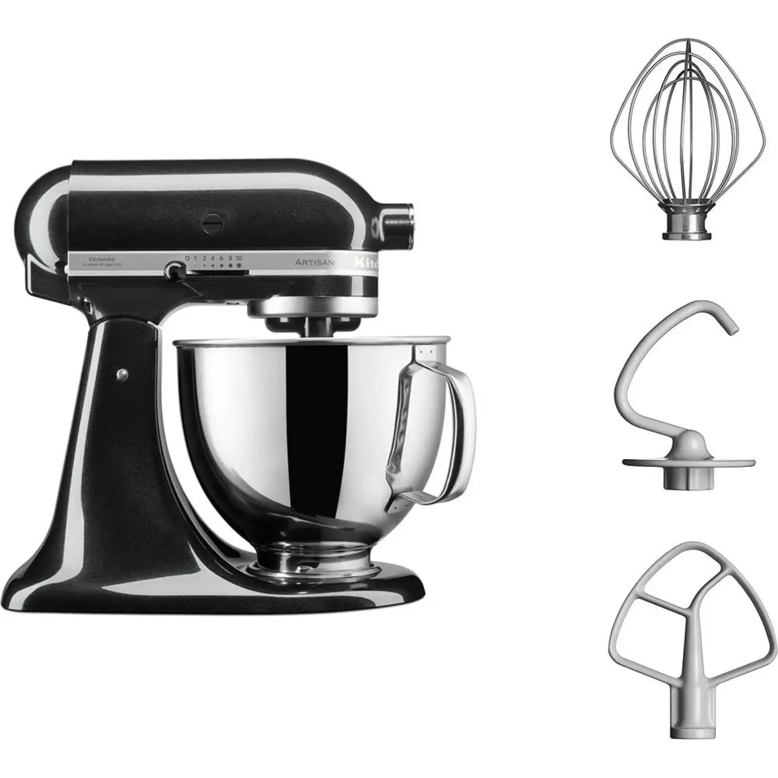 Кухонна машина KitchenAid Artisan 4,8 л 5KSM125EOB з відкидним блоком чорний UA